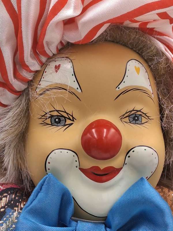 Vintage Hand-Painted Fine Porcelain Doll-Circus Clown - Parade of Dolls Collection -boxed.