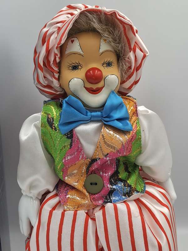 Vintage Hand-Painted Fine Porcelain Doll-Circus Clown - Parade of Dolls Collection -boxed.