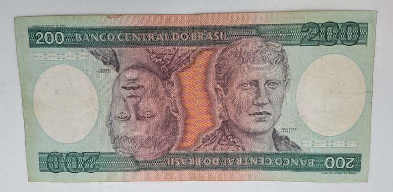 1981-1984  Brazil 200 Cruzeiros Bank note -Circulated