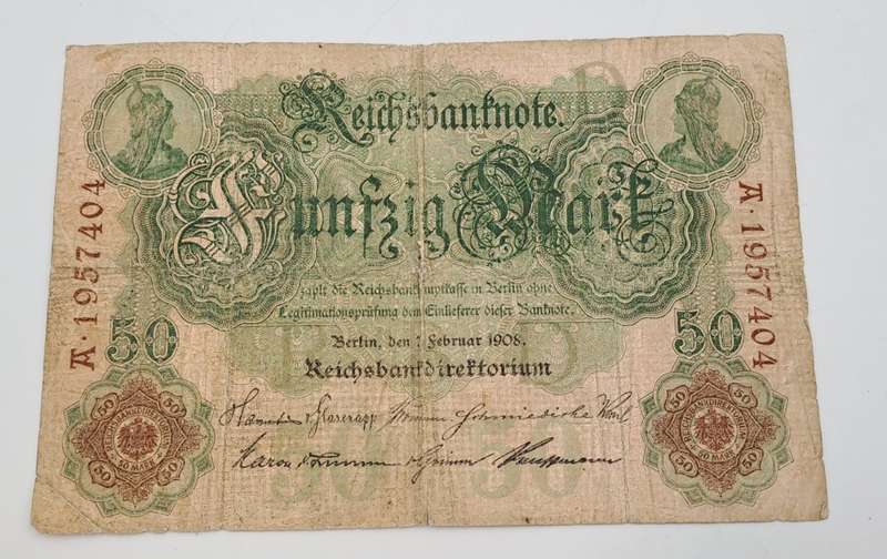 1906 Germany 50 Mark Reichsbank Bank Note