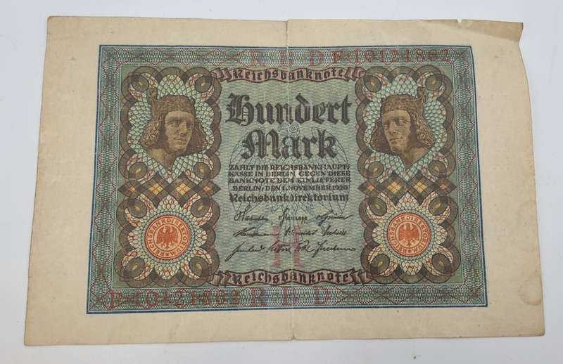 1920 Germany (1871-1948) 100 Mark Reichsbank note