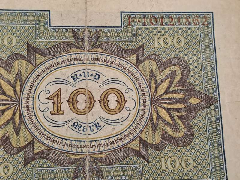 1920 Germany (1871-1948) 100 Mark Reichsbank note