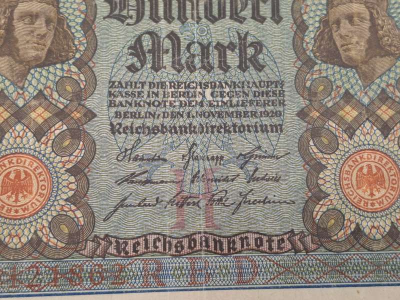 1920 Germany (1871-1948) 100 Mark Reichsbank note