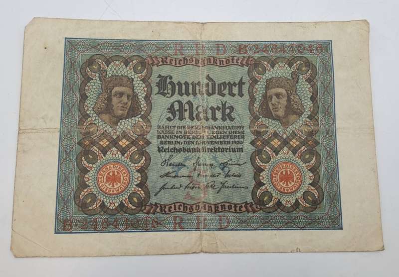 1920  Germany (1871-1948) 100 Mark Reichsbank note