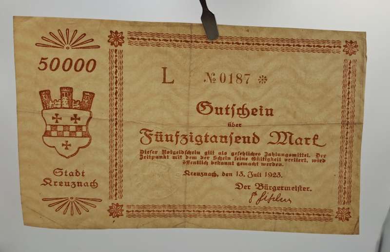 1923   july 13, Germany 50,000 Mark -Kreuznach City-