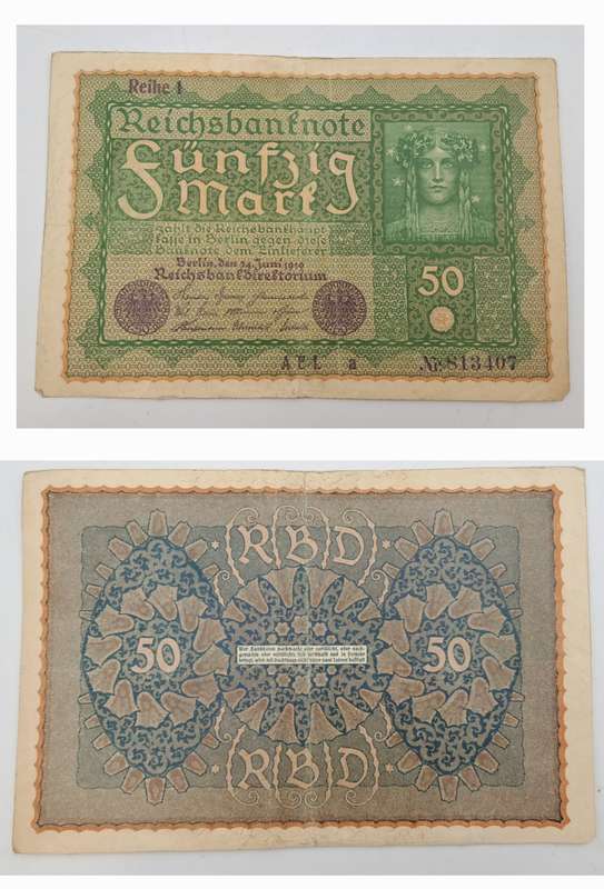 1919 Germany (1871-1948) 50 Mark Reichsbank note