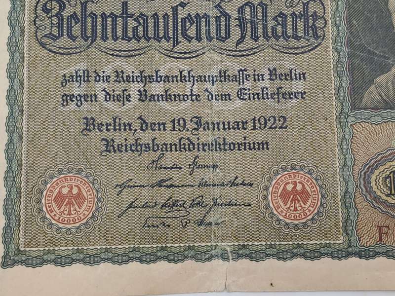 1922  Germany (1871-1948) 10 000 Mark Reichsbank note