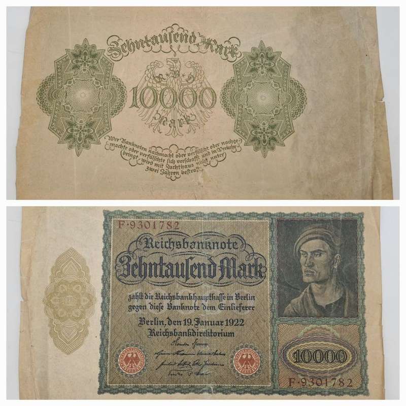 1922  Germany (1871-1948) 10 000 Mark Reichsbank note