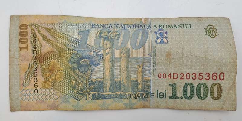 1998 Romania 1000 Lei Banknote