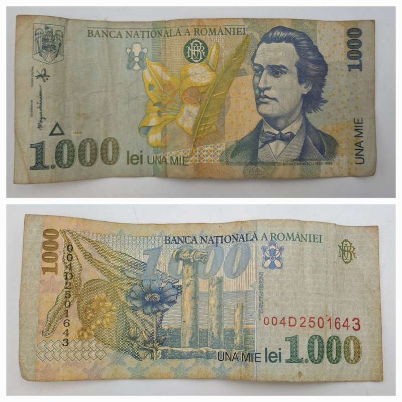 1998 Romania 1000 Lei Banknote