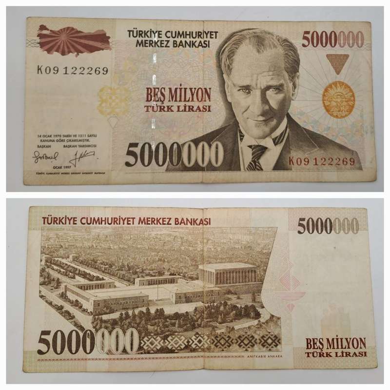 1997 Turkey 500 000 Lira Banknote