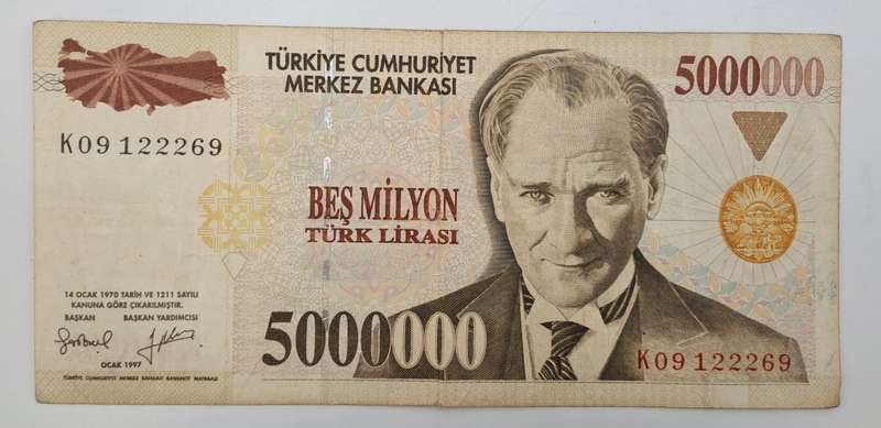 1997 Turkey 500 000 Lira Banknote