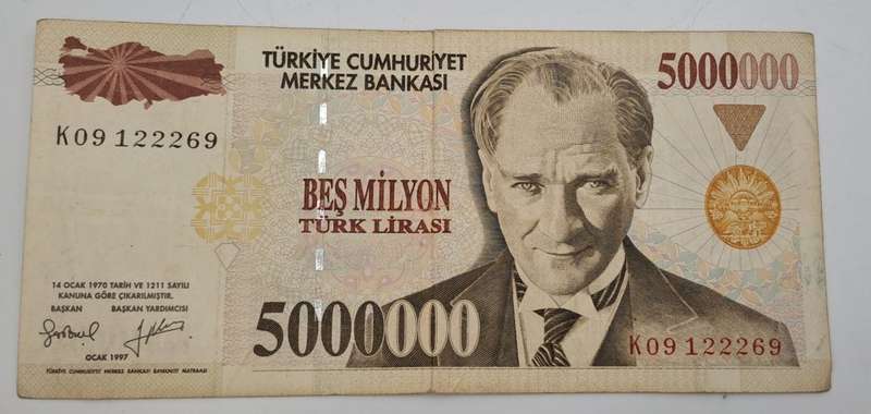 1997 Turkey 500 000 Lira Banknote