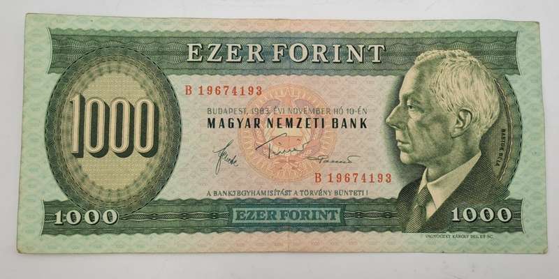1983- Hungary 1000 Forint Banknote