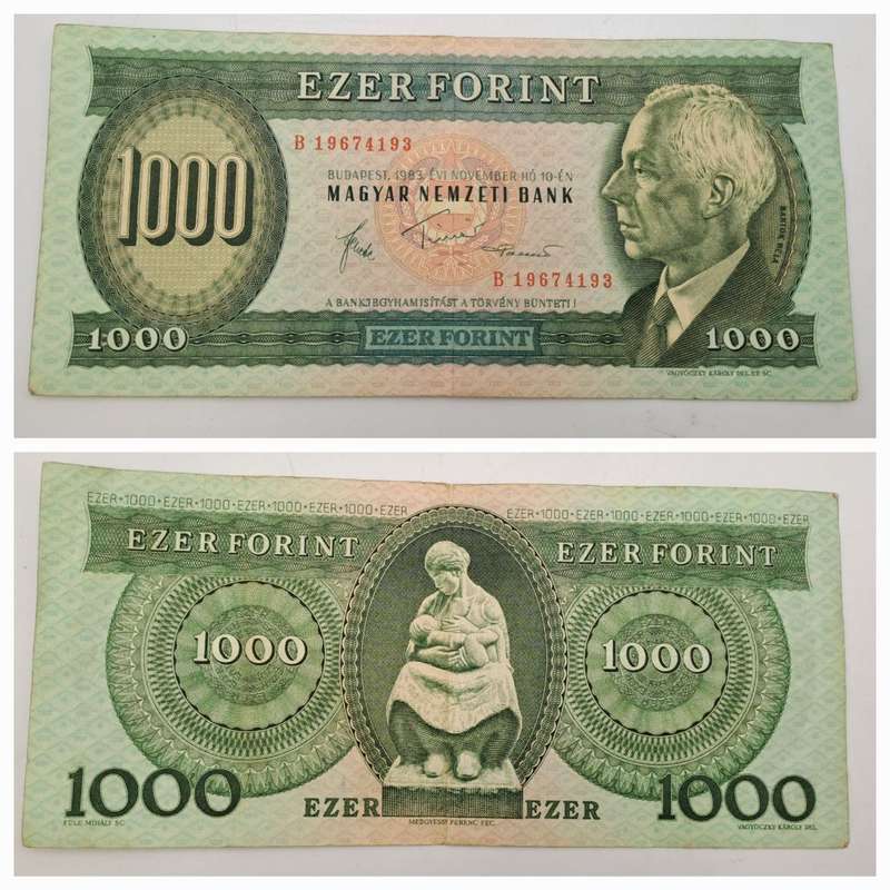 1983- Hungary 1000 Forint Banknote