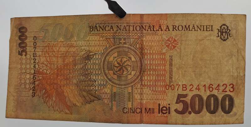 1998-  Romania 5000 Lei Banknote