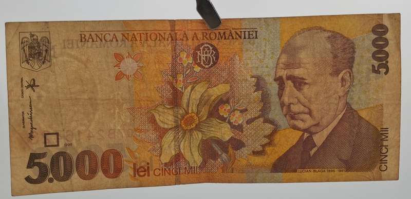 1998-  Romania 5000 Lei Banknote