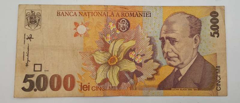 1998-  Romania 5000 Lei Banknote