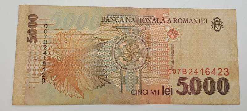 1998-  Romania 5000 Lei Banknote