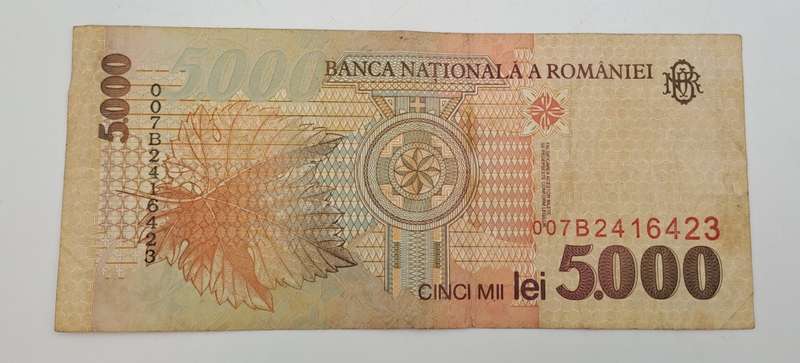 1998-  Romania 5000 Lei Banknote