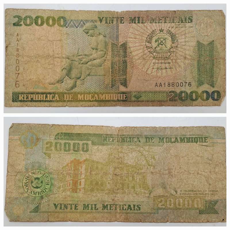 1999  Mozambique 20 000 Meticais Banknote-see condition