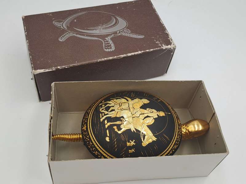 Vintage 1960`s TORTUGA TIMBRE Dispatch/office/hotel/table bell made in Spain-24ct Gold decorated