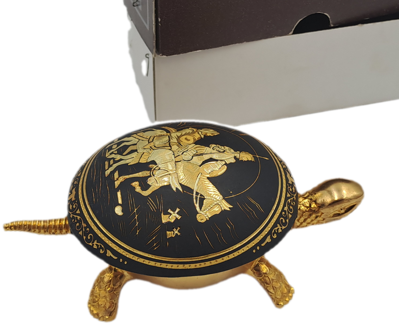 Vintage 1960`s TORTUGA TIMBRE Dispatch/office/hotel/table bell made in Spain-24ct Gold decorated