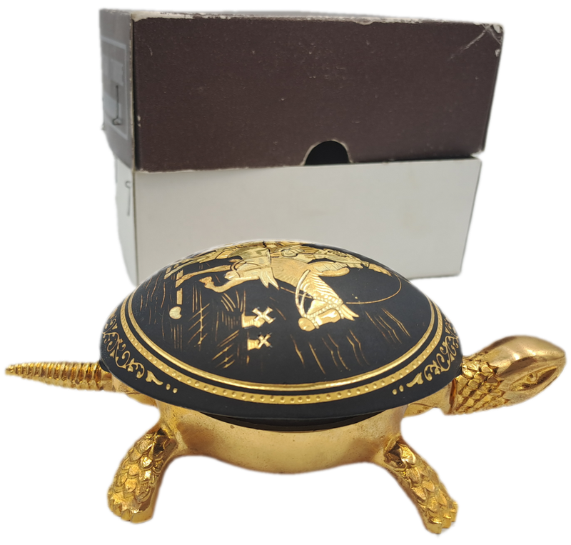 Vintage 1960`s TORTUGA TIMBRE Dispatch/office/hotel/table bell made in Spain-24ct Gold decorated