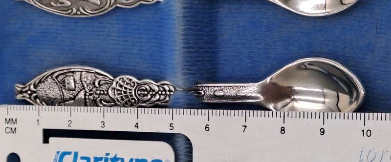Vintage MP Prata 99 Silverplate Demitassee 7pc  Spoon Set-Boxed