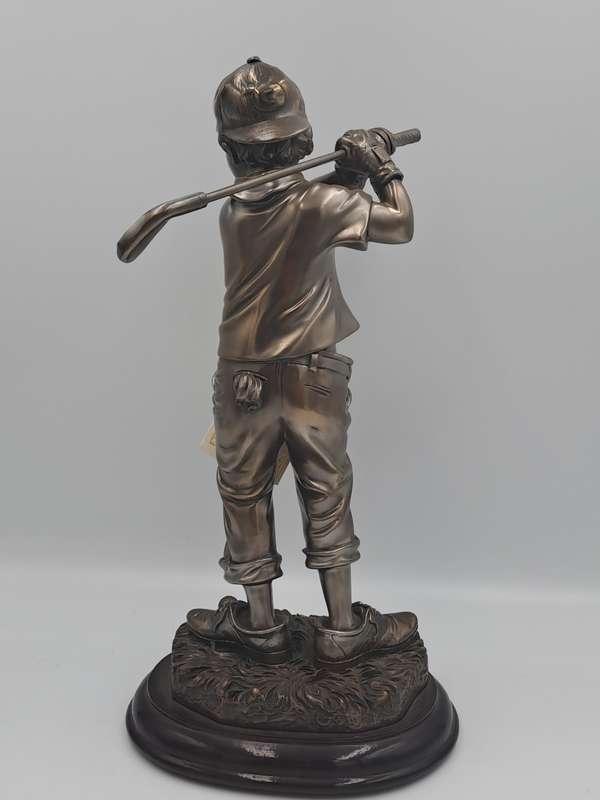 Vintage La Anina Collection Italy Style - Golfer- Alabaster Art Sculpture -Hand Crafted