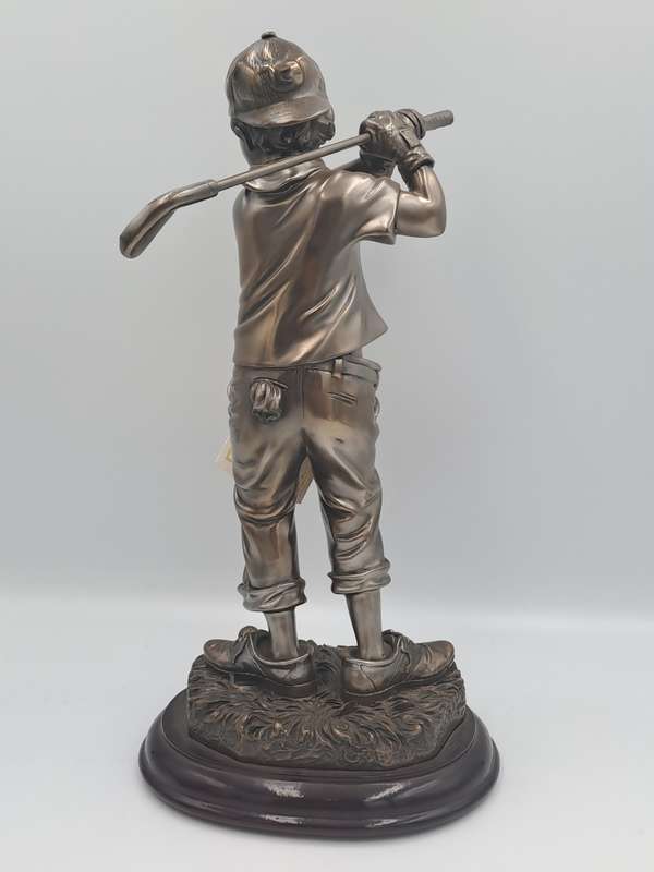 Vintage La Anina Collection Italy Style - Golfer- Alabaster Art Sculpture -Hand Crafted