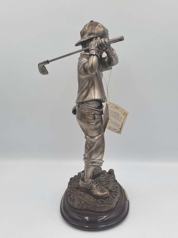 Vintage La Anina Collection Italy Style - Golfer- Alabaster Art Sculpture -Hand Crafted