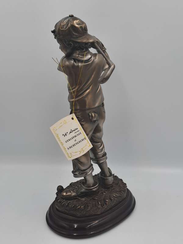 Vintage La Anina Collection Italy Style - Golfer- Alabaster Art Sculpture -Hand Crafted