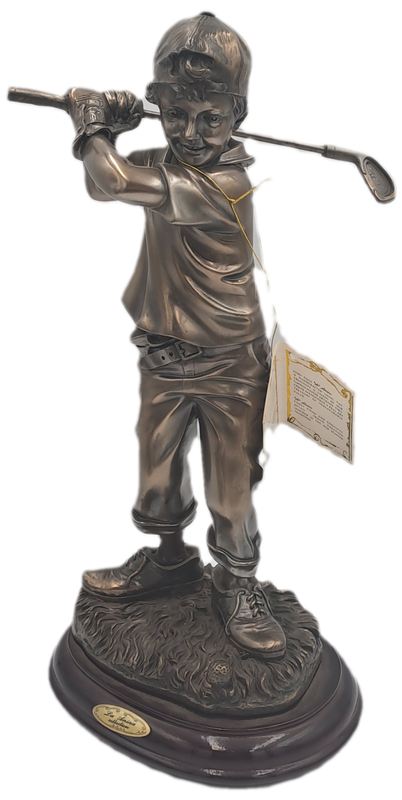 Vintage La Anina Collection Italy Style - Golfer- Alabaster Art Sculpture -Hand Crafted