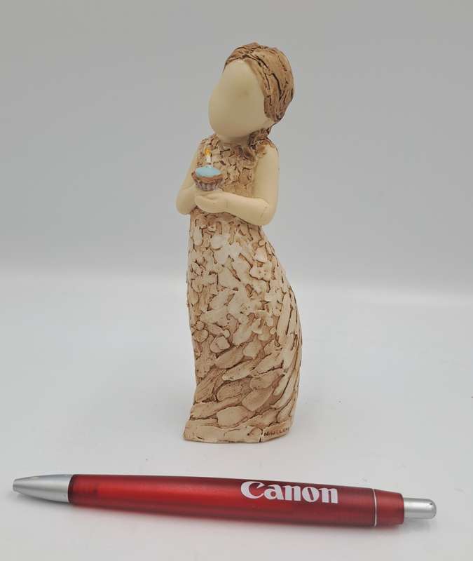 2008 Arora Design Figurine More Than Words-Make a Wish -Girl with Birthday Cup cake -N.Welch