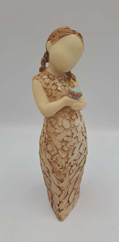 2008 Arora Design Figurine More Than Words-Make a Wish -Girl with Birthday Cup cake -N.Welch