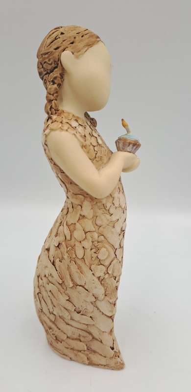 2008 Arora Design Figurine More Than Words-Make a Wish -Girl with Birthday Cup cake -N.Welch