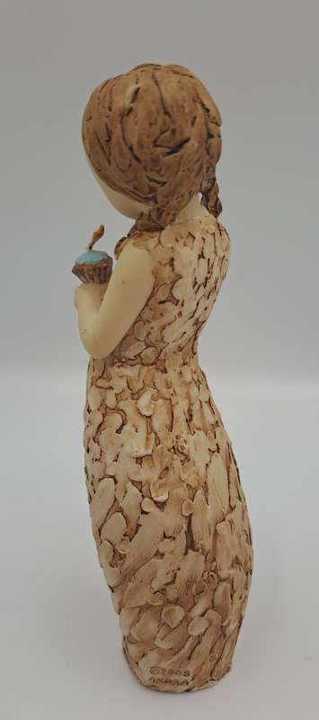 2008 Arora Design Figurine More Than Words-Make a Wish -Girl with Birthday Cup cake -N.Welch