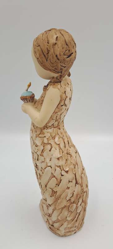 2008 Arora Design Figurine More Than Words-Make a Wish -Girl with Birthday Cup cake -N.Welch