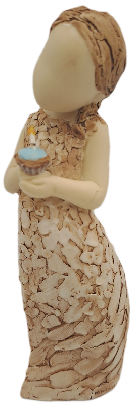 2008 Arora Design Figurine More Than Words-Make a Wish -Girl with Birthday Cup cake -N.Welch