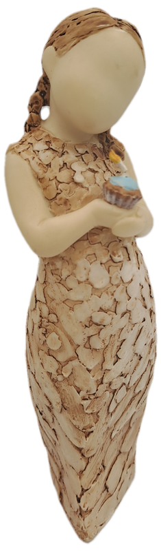 2008 Arora Design Figurine More Than Words-Make a Wish -Girl with Birthday Cup cake -N.Welch