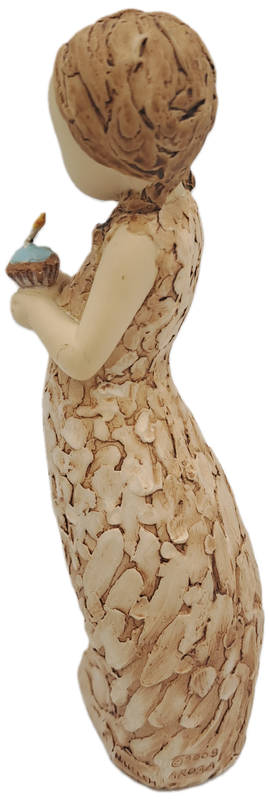 2008 Arora Design Figurine More Than Words-Make a Wish -Girl with Birthday Cup cake -N.Welch