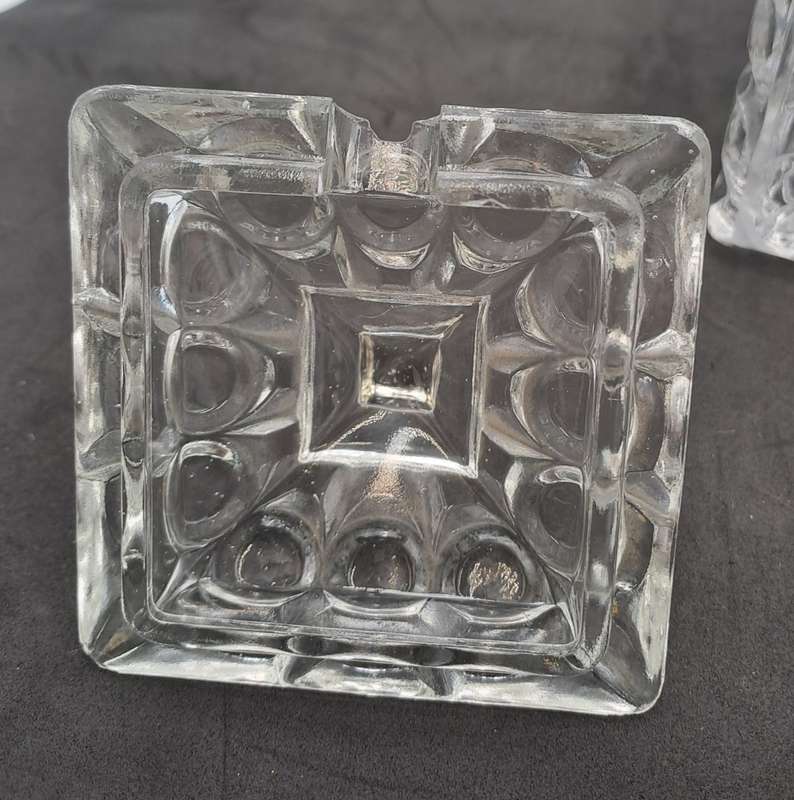 Vintage Cut Glass conserve Jar, lidded -Jam or Marmelade Pot