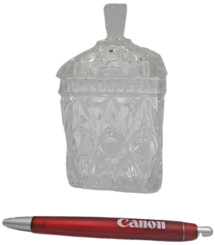 Vintage Cut Glass conserve Jar, lidded -Jam or Marmelade Pot