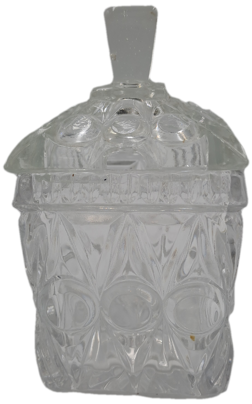 Vintage Cut Glass conserve Jar, lidded -Jam or Marmelade Pot