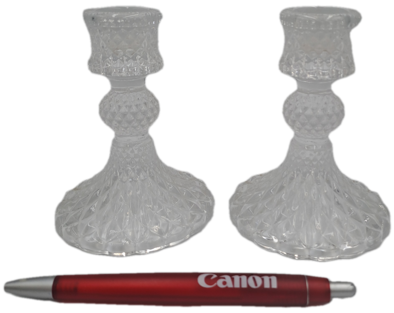 A Pair of Crystal Candle Sticks 10,5cm