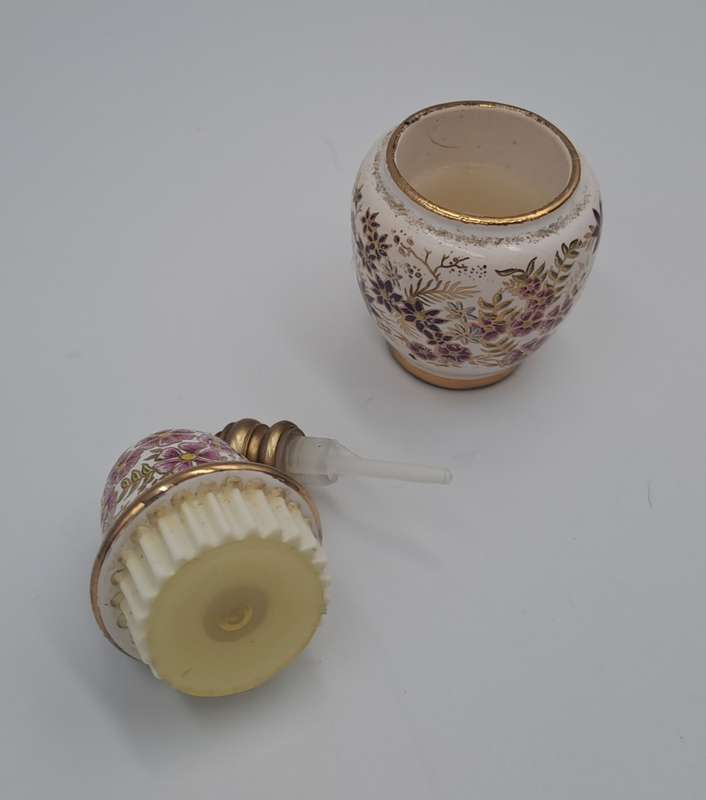 Vintage Greek perfume bottle and perfume ointment pot hand Painted.