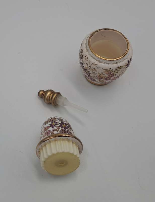 Vintage Greek perfume bottle and perfume ointment pot hand Painted.