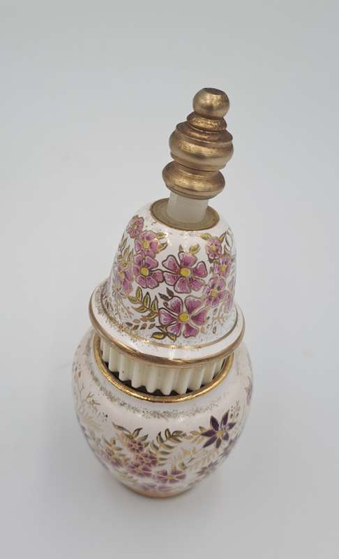 Vintage Greek perfume bottle and perfume ointment pot hand Painted.