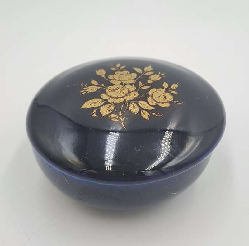 Vintage Hand Painted Jlona Porcelain Trinket Box  Made In Western Germany